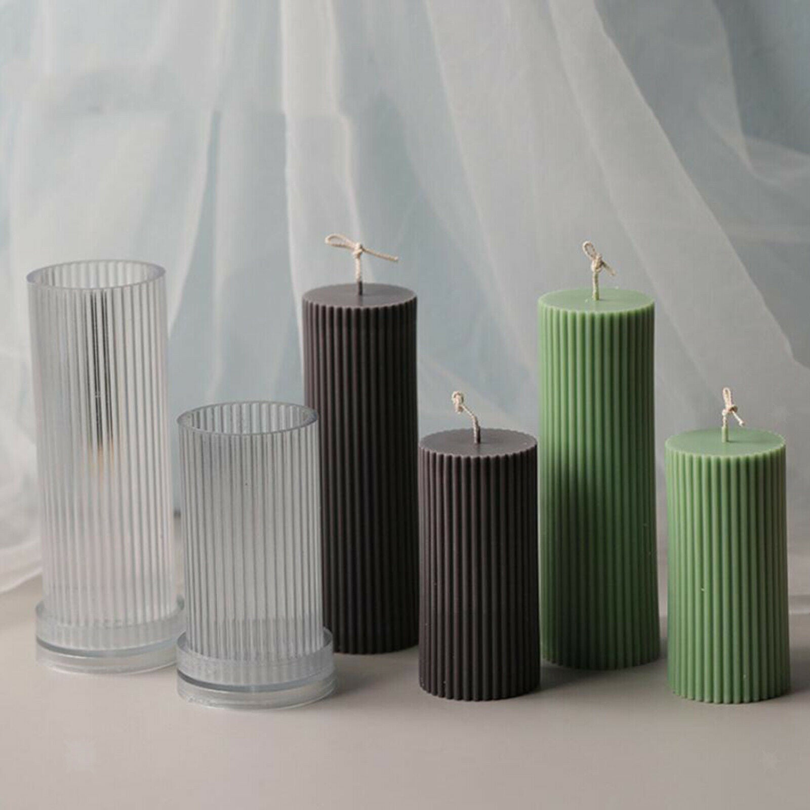 Long Pole Pillar Candle Molds Large Cylinder Rib Candle Making Craft Tool
