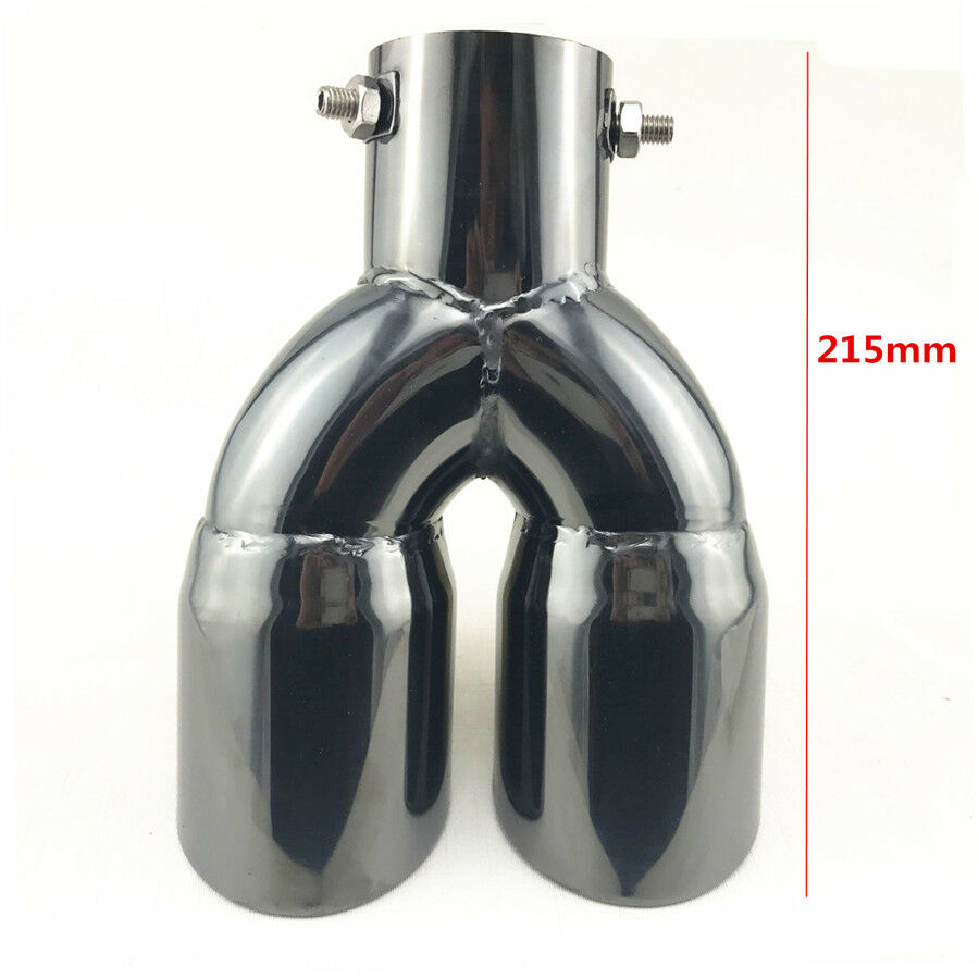 2.5"Inlet Round Dual Exhaust Tip Stainless Steel Car Muffler Tail Pipe Universal