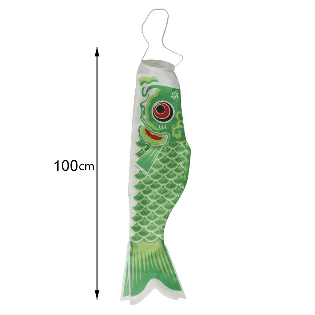 100cm Japanese Carp Windsock Streamer   Flag Kite Nobori Koinobori Green