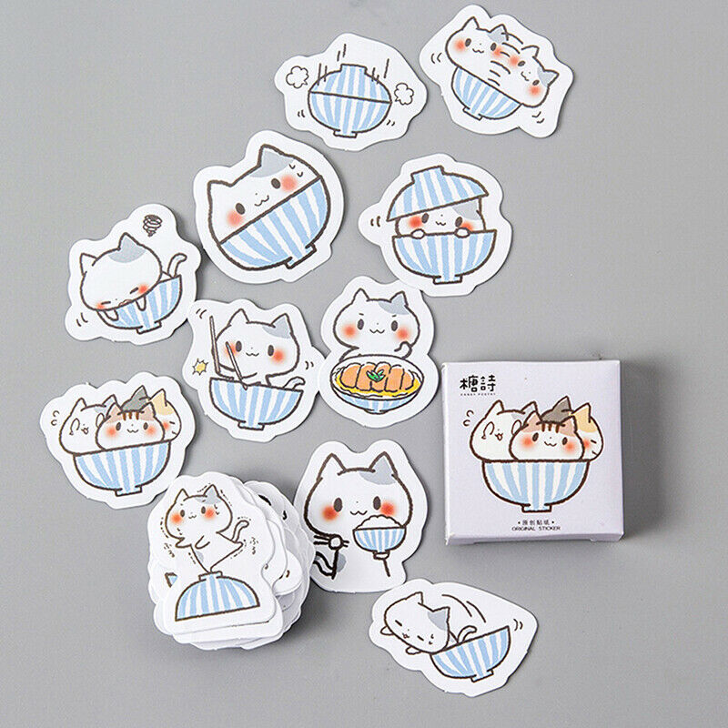 45pcs cat Stickers Scrapbooking Journal Diy Diary Album Stick Label Hand .l8