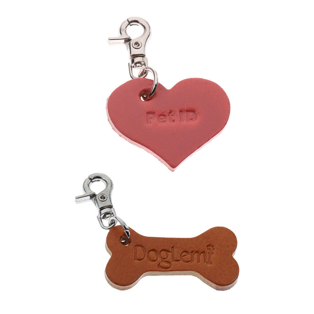 Pet Dog Cat Identity ID Tag Collar Puppy Metal Neck Pendant Keychain Heart