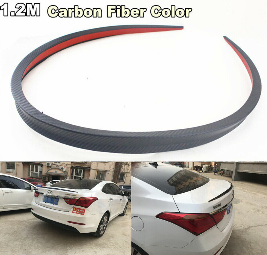Universal 1.2M Car Tail Carbon Fiber Style+Double-sided Adhesive Easy to Install