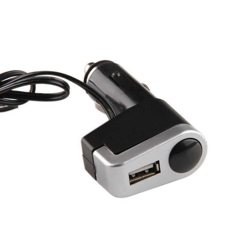Black Car Cigarette Lighter Socket USB Charger Splitter 12V Power Adapter