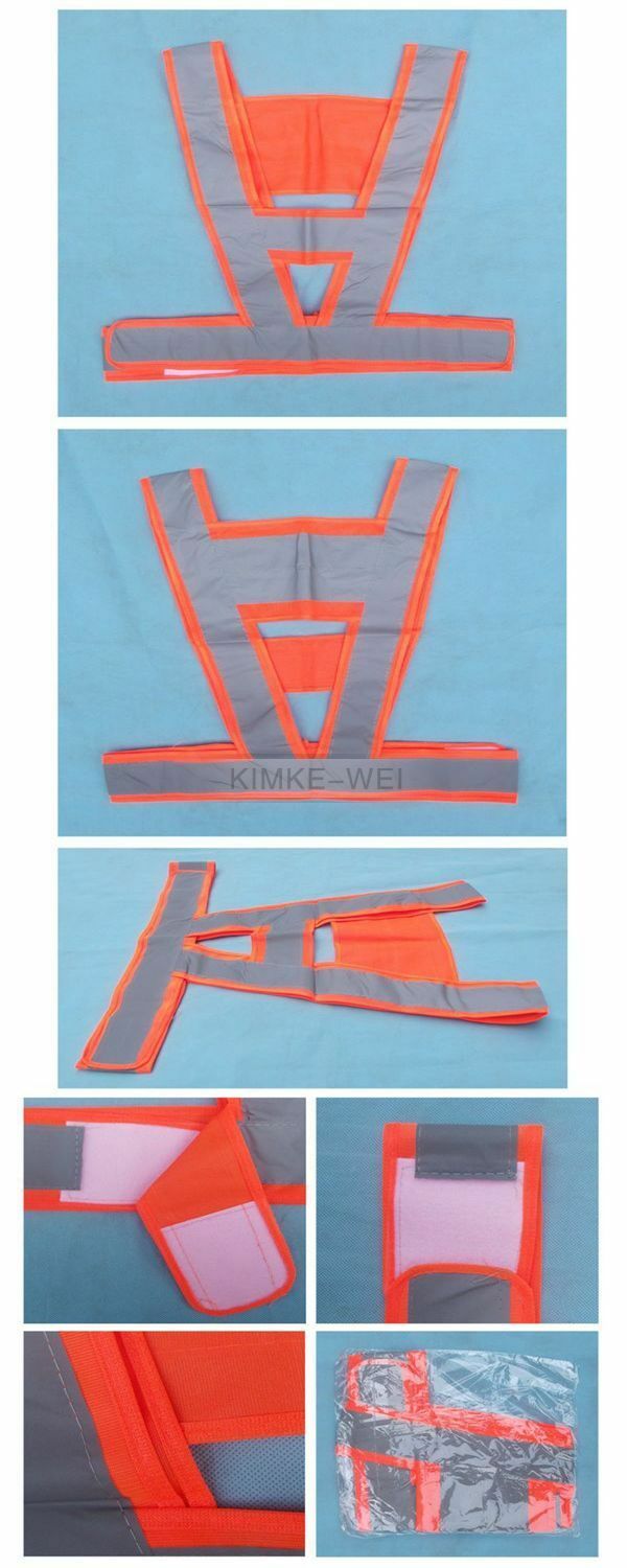 Orange High Visibility Safety Vest with Reflective Tape New