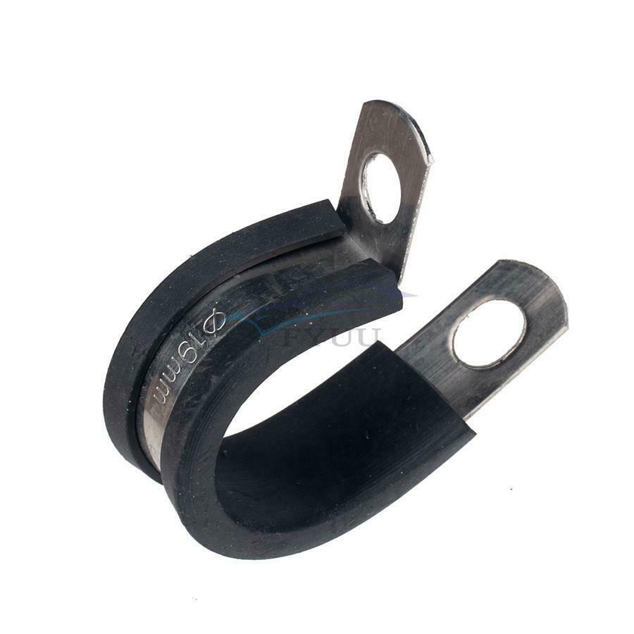 48PCS Universal1/4" 3/4" 3/8" Stainless Steel Cable Clamp Hose Rubber Gasket