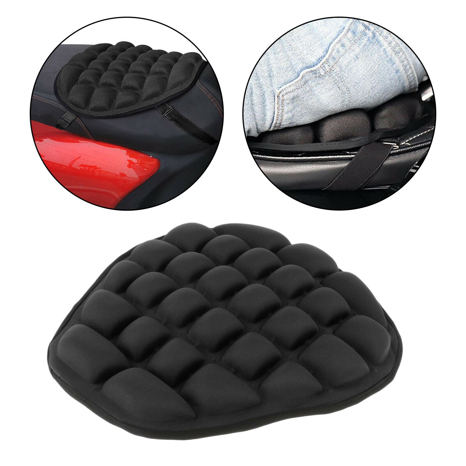 2x Airbags Motorcycles TPU Seat Cushion Large Shock Absorption for Saddles