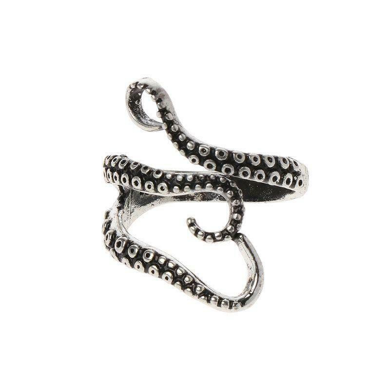Titanium Steel Gothic Deep Sea Squid Octopus Ring Fashion Jewelry Adjustable