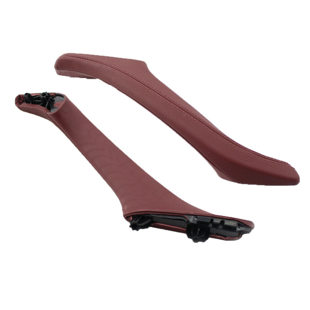 Brown Right+Left Car Inner Door Panel Handle Pull Trim Cover For BMW F10 F11 F18