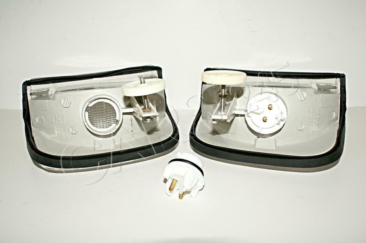 Mercedes S-Class W126 4-Door Corner Light Turn Signal Clear Pair 1980-1991