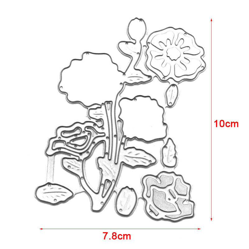 Poppies Flower Metal Cutting Dies Stencil DIY Scrapbooking Paper Card Cra.l8