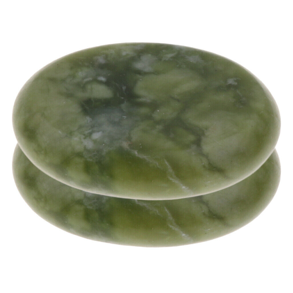 2 Packs Natural Jade Hot Massage Stone Neck Back Arms Spa Massage 3x4cm