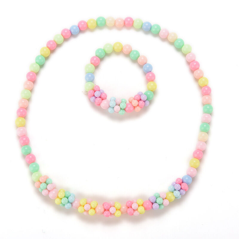 1 Set Girls Necklace Bracelet Set Fashion Charm Necklace Kids Multicolor fine DD