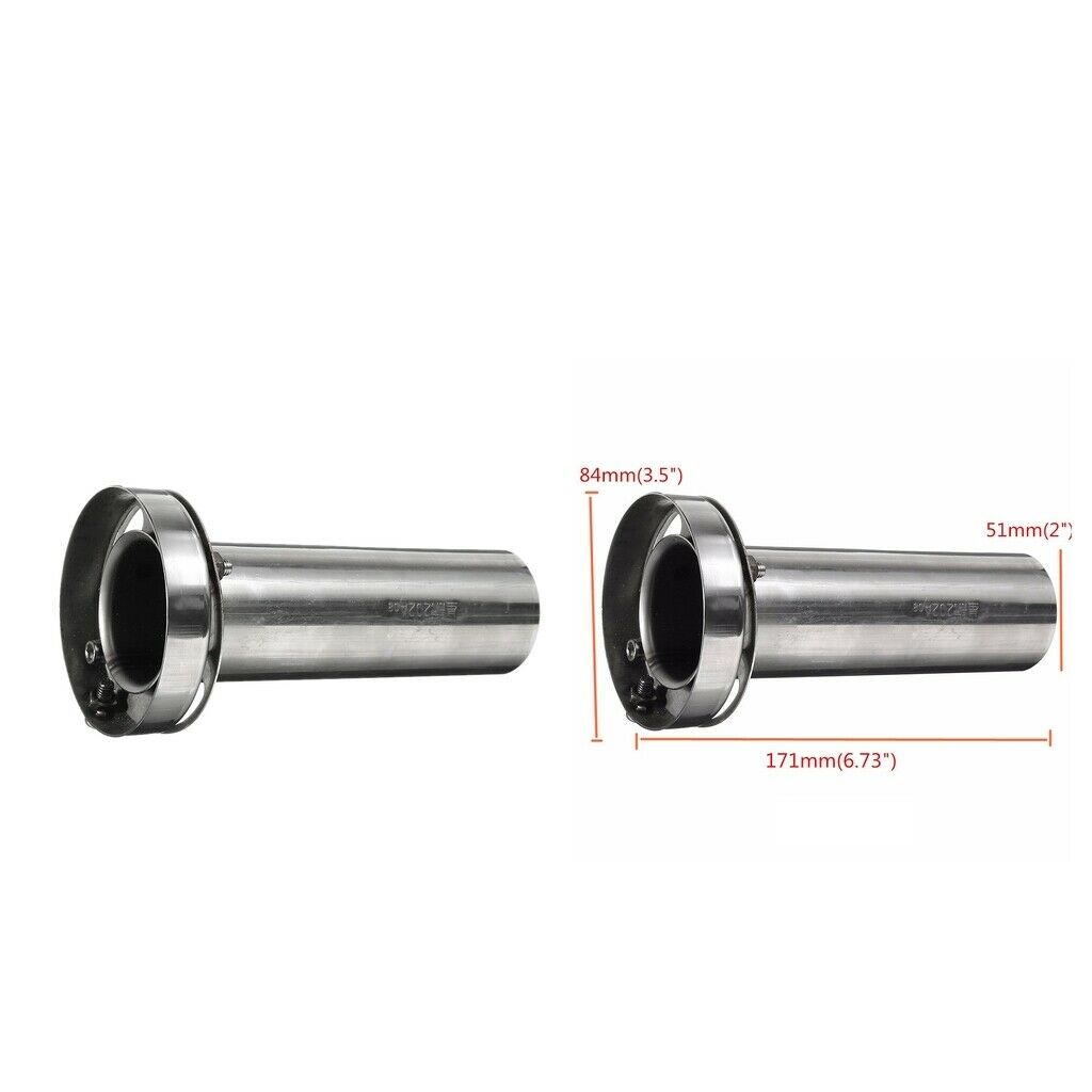 2Piece Insert Removable Stainless Round Exhaust Tip Silencer Muffler 3.5inch