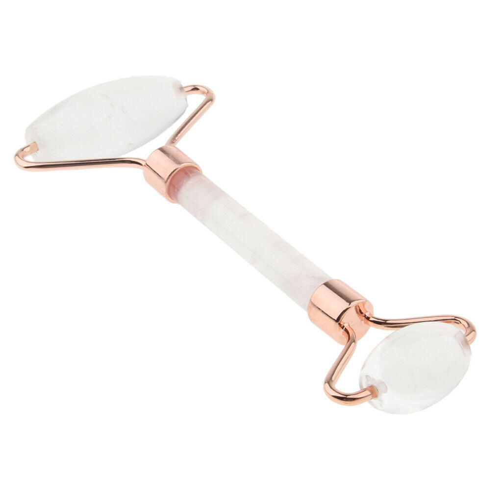 2x Double Heads Natural Jade Stone Massage Roller Facial Neck Gua Sha Tool
