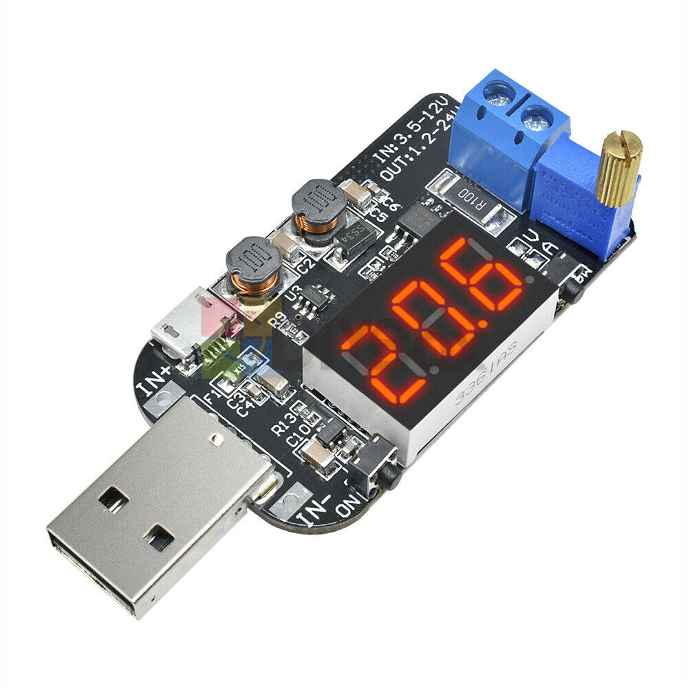 15W USB Adjustable Step Up Down Voltage Power Supply Module 5V to 1V 12V 24V