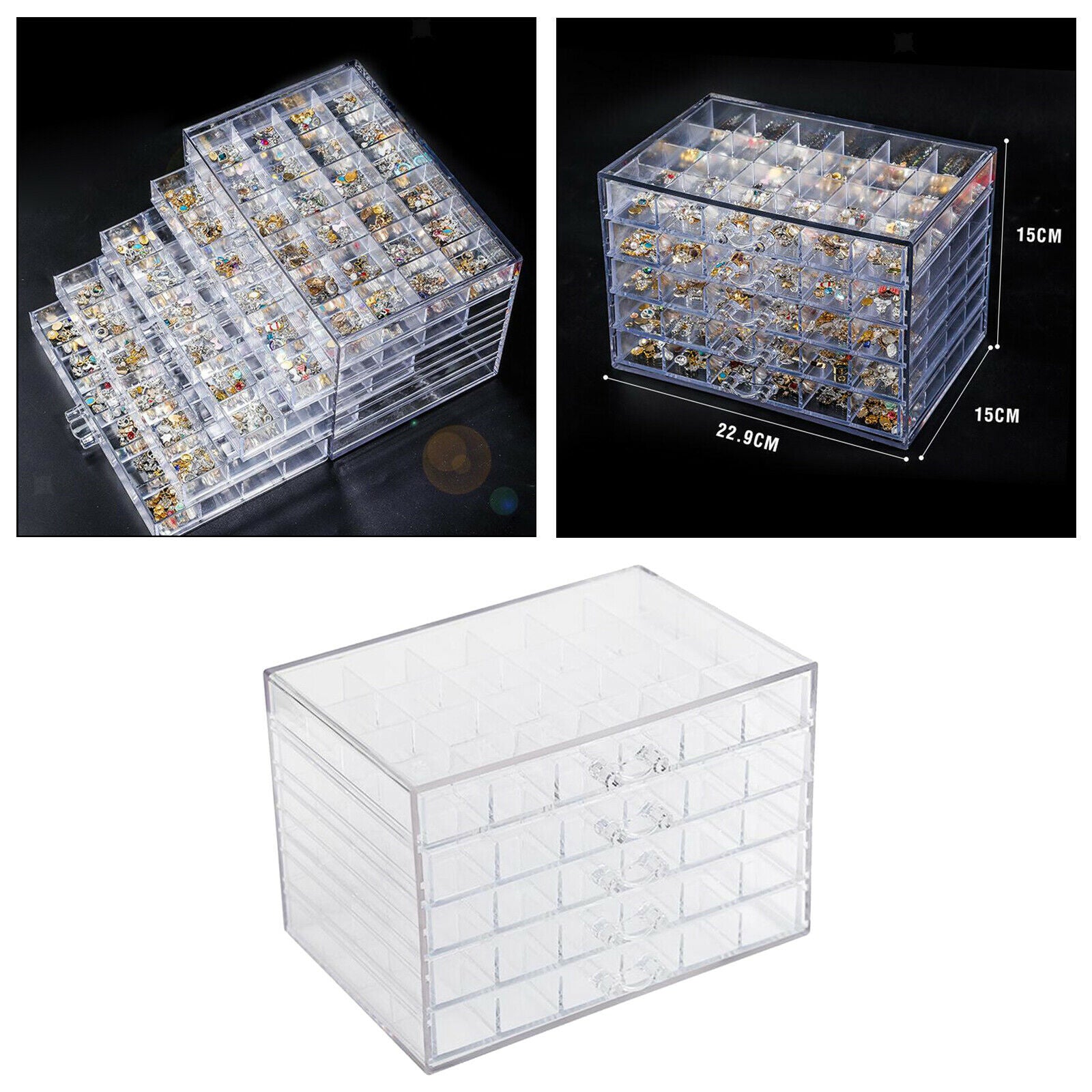 120 Grids Diamond Painting Accessories Beads Storage Holder Container Case