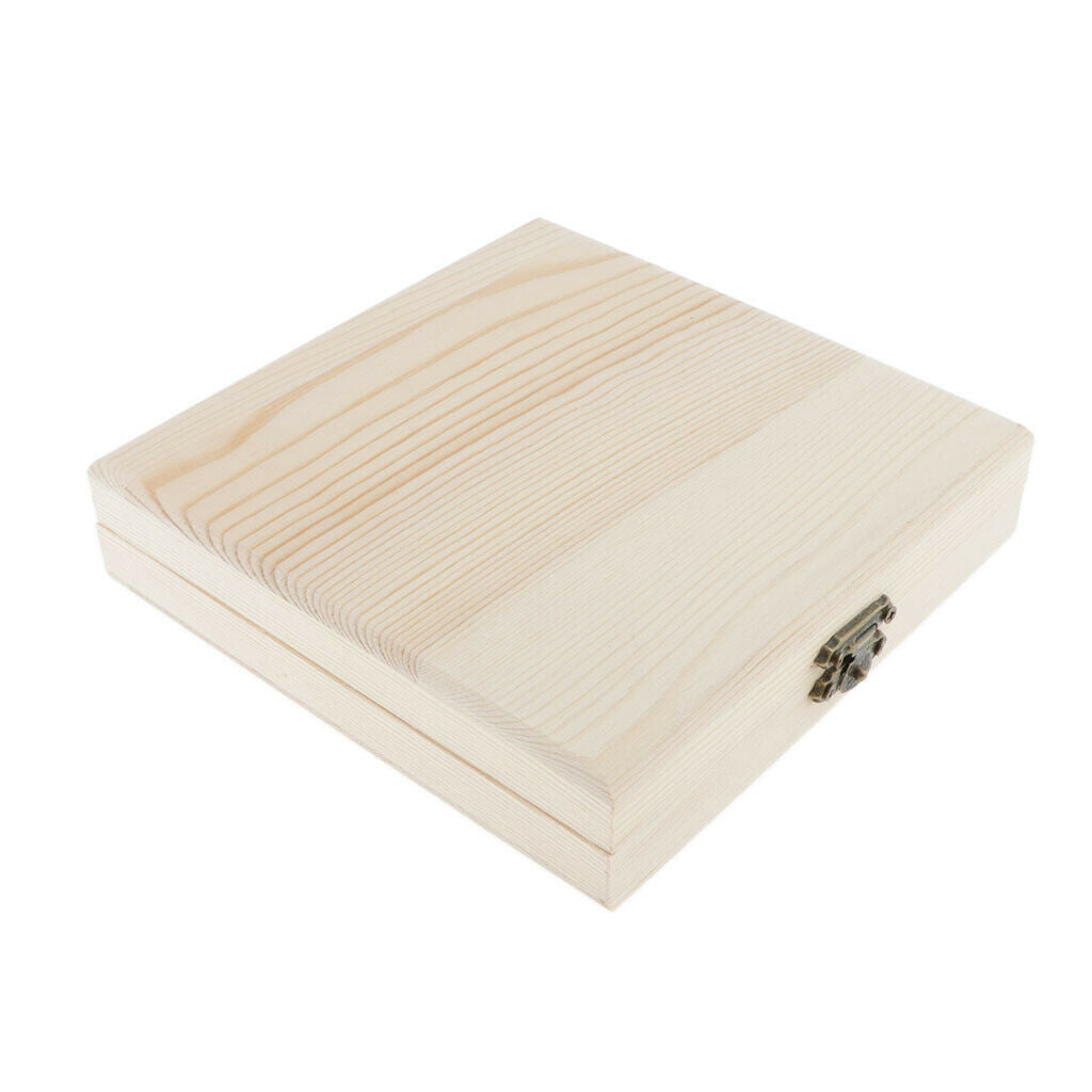 Square Wooden Jewelry Box, Jewelry Organizer and Storage- Natural, Wedding Candy