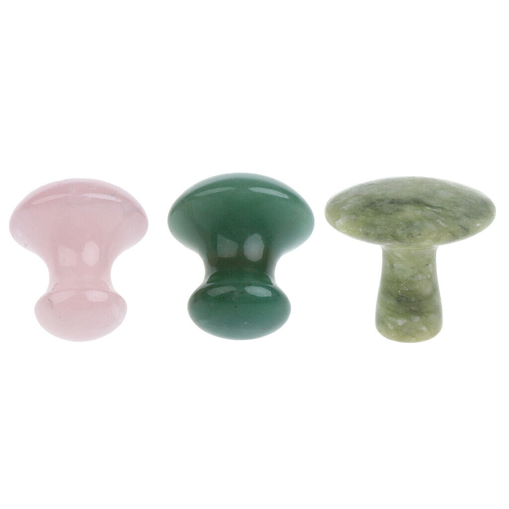 3x Jade Mushroom Massage Stones Set