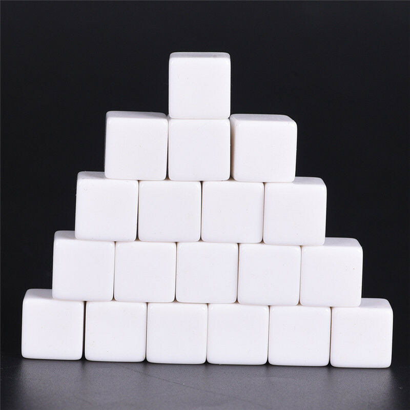 10pcs16mm blank white can write dice counting cubes square gaming diceJC.l8
