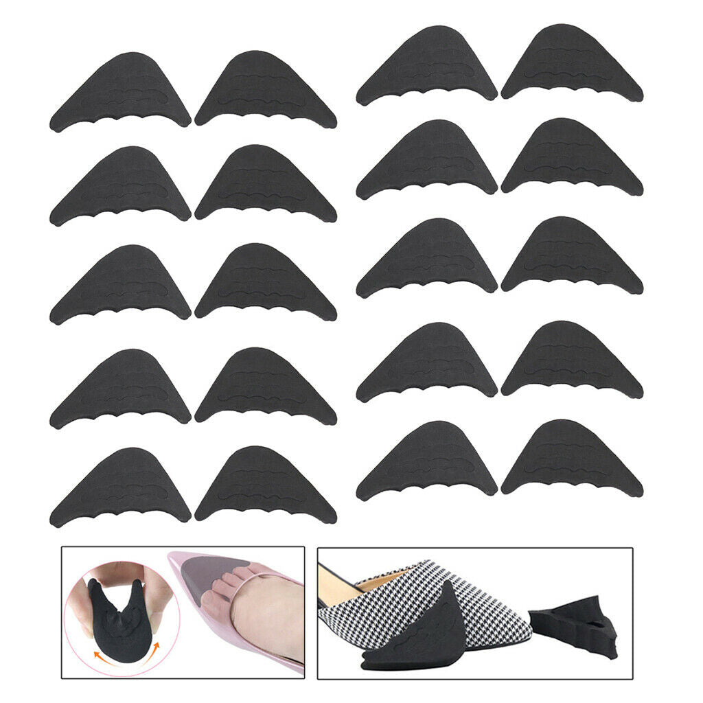 10 Pairs Forefoot Insert Pads Toe Filler Inserts Toe Plug Flats Sneakers