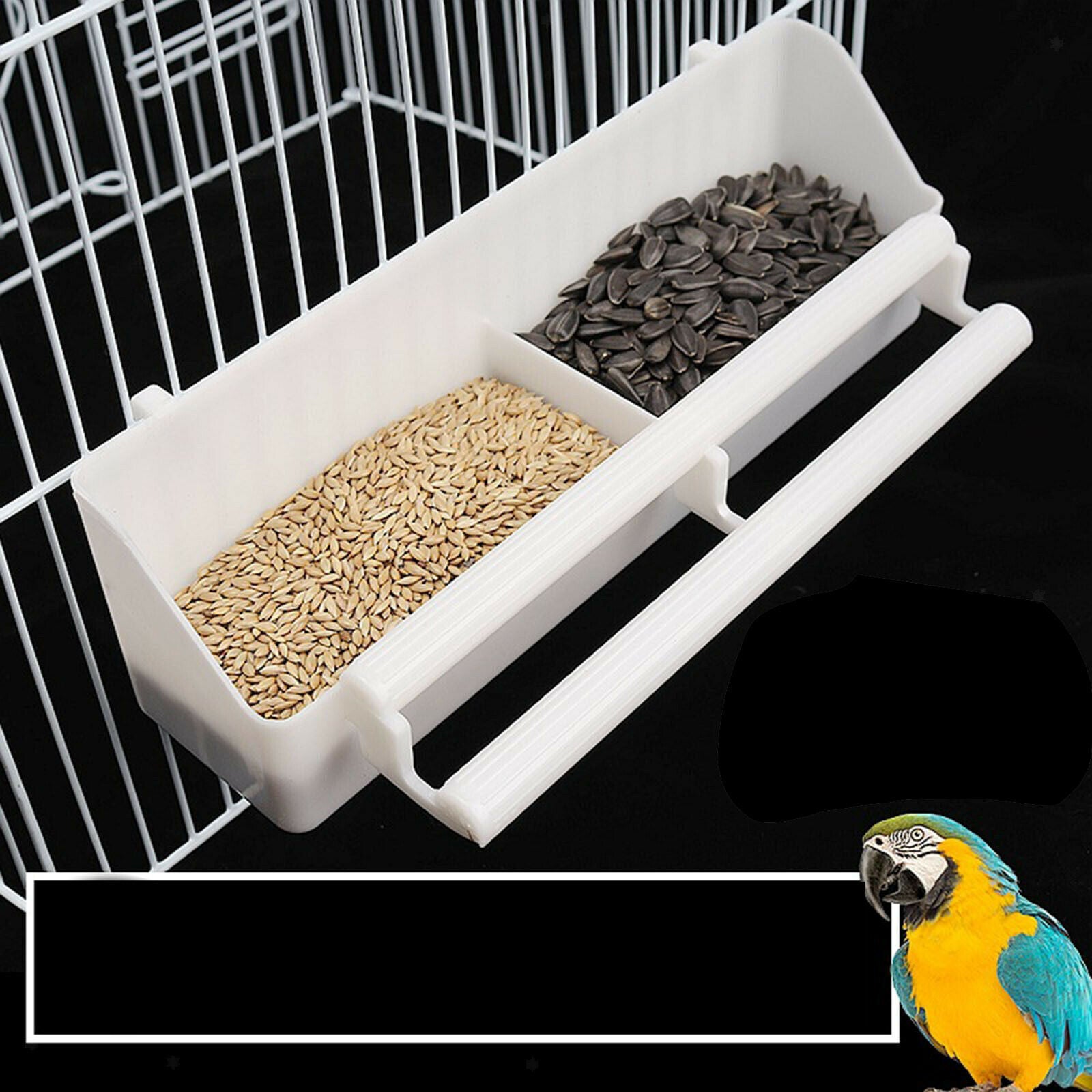Pet Bird Food Feeder Standing Frame Water Dispenser Waterer Hanging for Cage