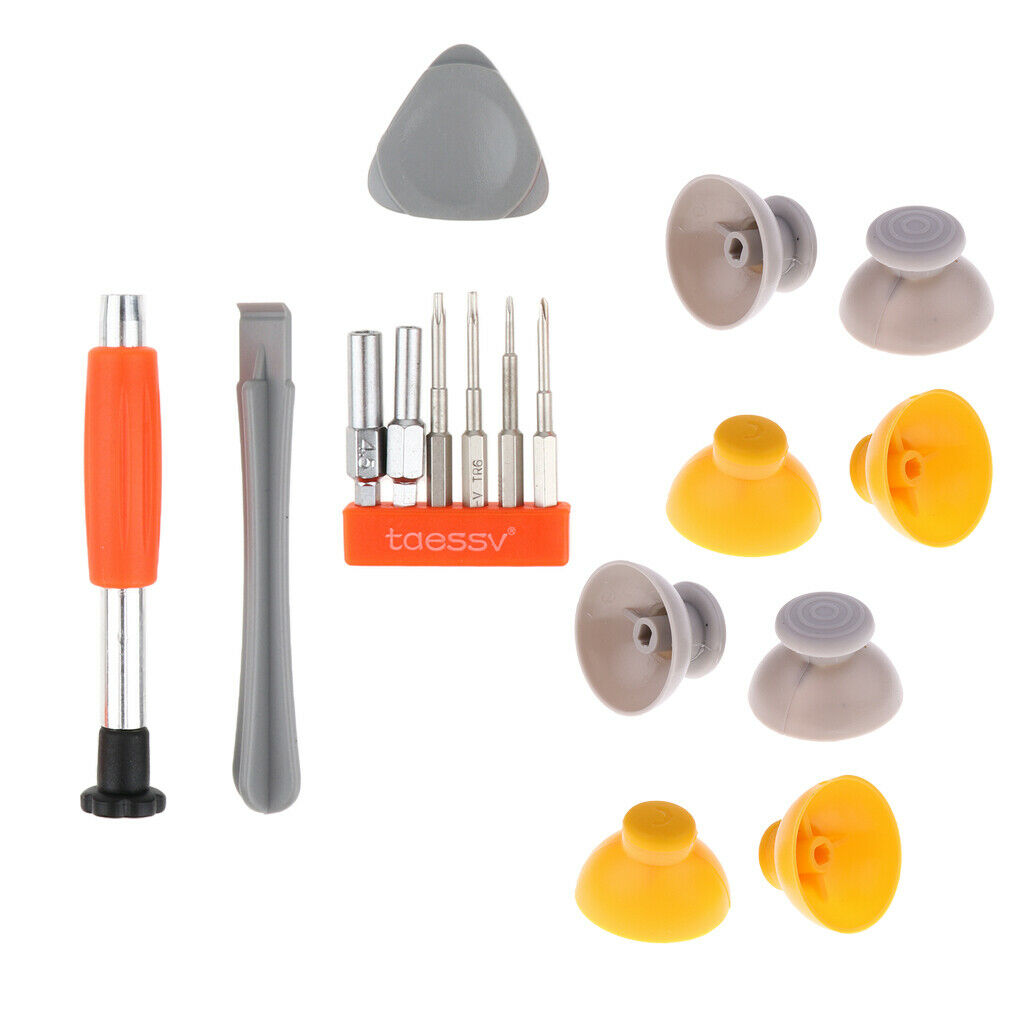 8Pieces Analog Stick Joystick Caps Cover Protector + Screwdrivers Repair Tool