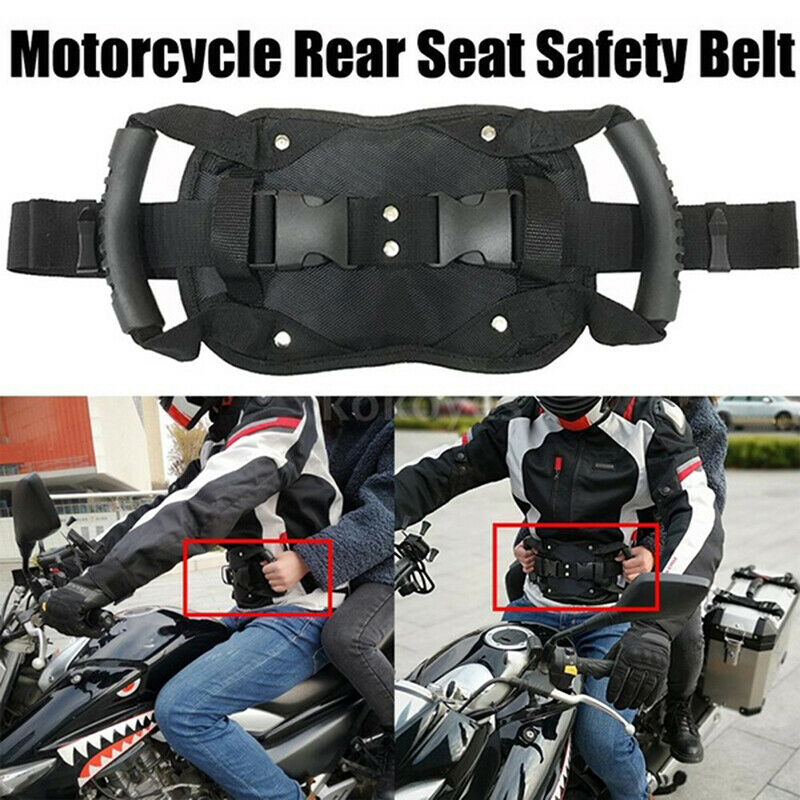 Rear Seat Safety Belt Passenger Non-Slip Strap Motorcycle Back Seat ArmrestY1