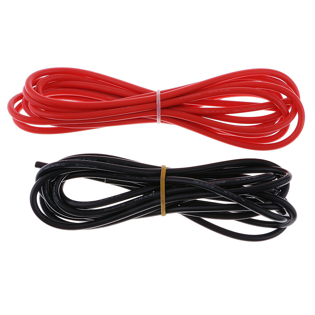 Super Flexible High Temperature Resistant Silicone Wire Black and Red 12AWG
