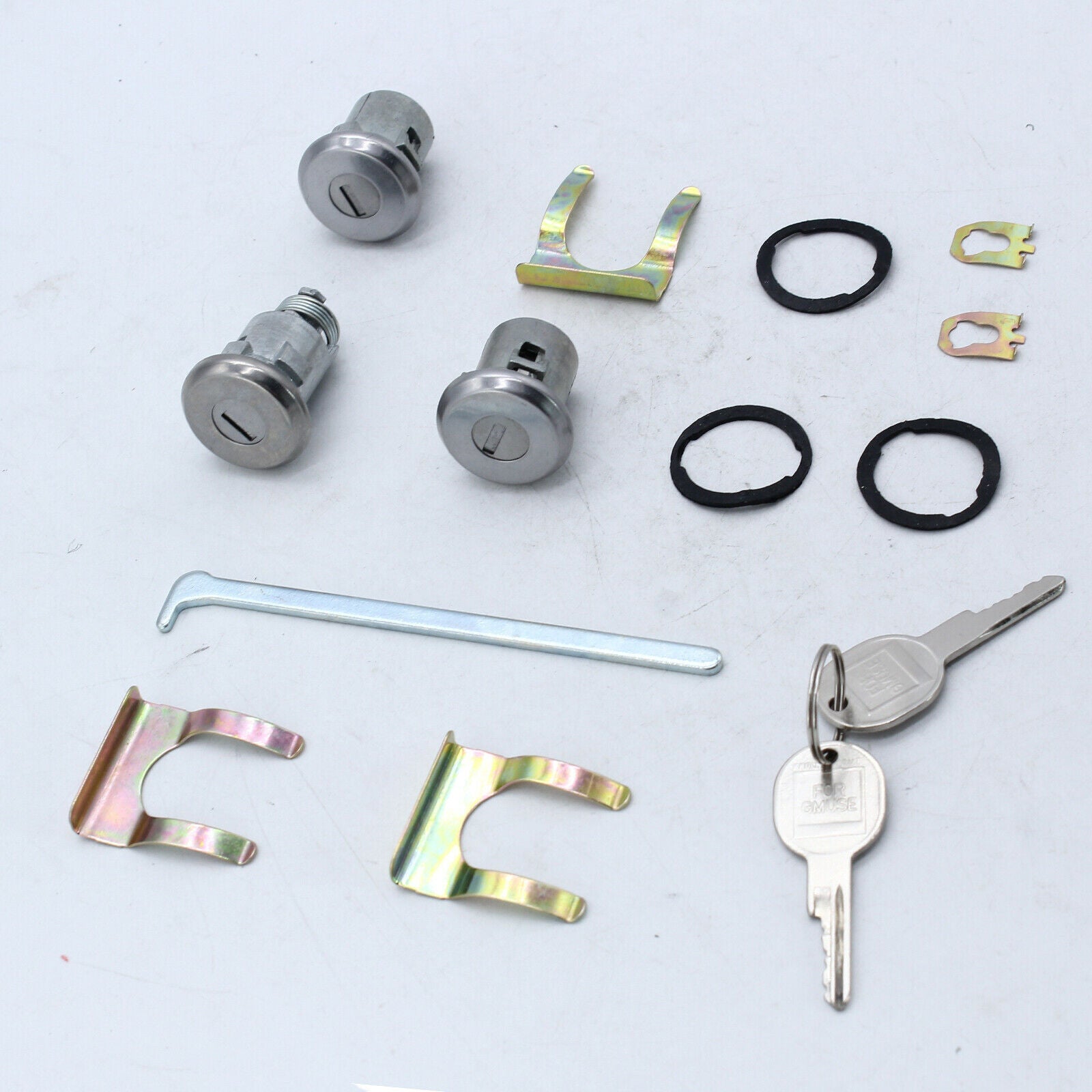 Vehicle Lock Cylinder with 2 Keys Door Lock Kit Durable for GM Chevelle
