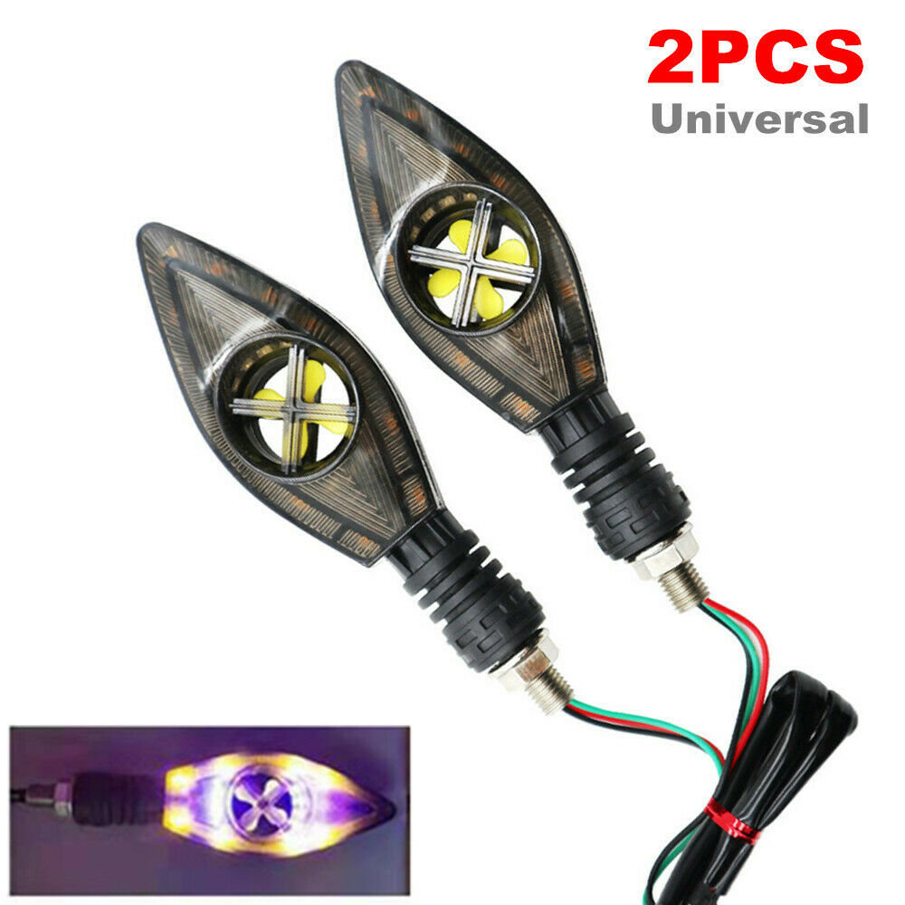 2PCS Motorcycle Scooter Bikes LED Turn Signal Light Indicator DRL Rear Tail Lamp