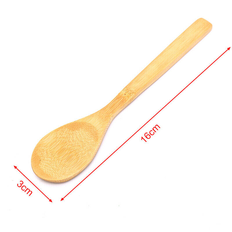 1Pc Mini Wooden Round Bamboo Spoon Soup Tea Coffee Salt Spoon Jam Scoop T.l8
