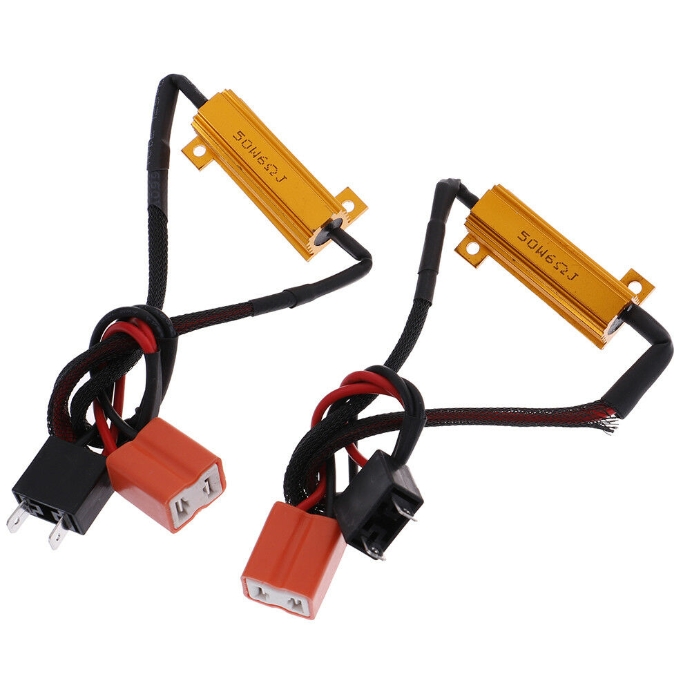 2Pcs H7 50W 6Ω LED decoder car load resistor warning canceller decoder light BDA