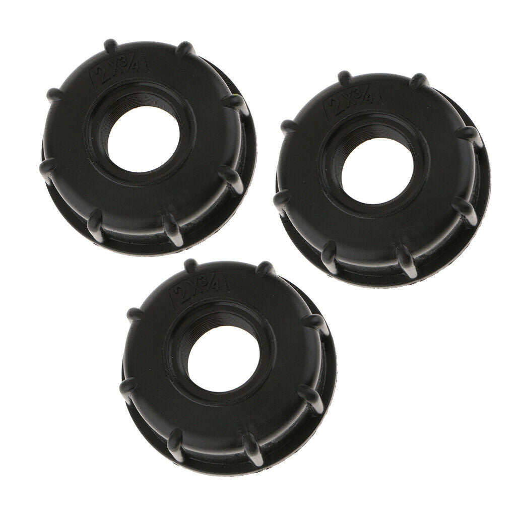 3pcs IBC Fitting Barrel   Fits Coarse 60mm Threaded Outlets to 3/4 Inch BSP