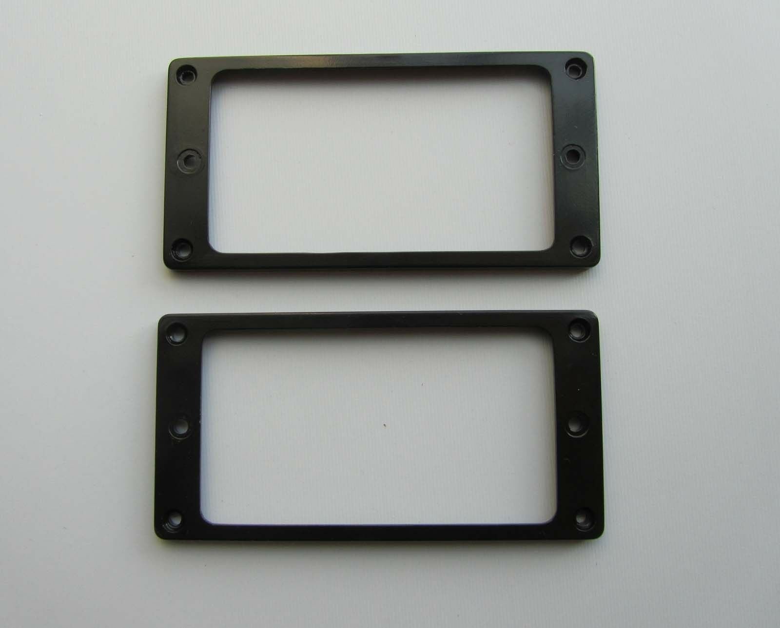 2x Black Metal Flat Bottom Humbucker Guitar Pickup Ring Pickup Frames