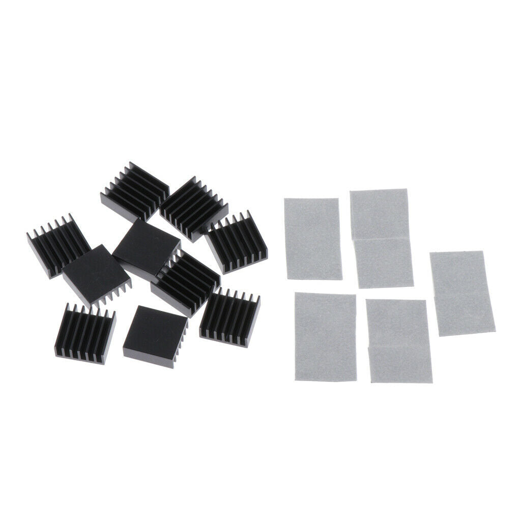 10-pack Graphics Card Chipset Heatsink Heat Sink Pad Replacement Black