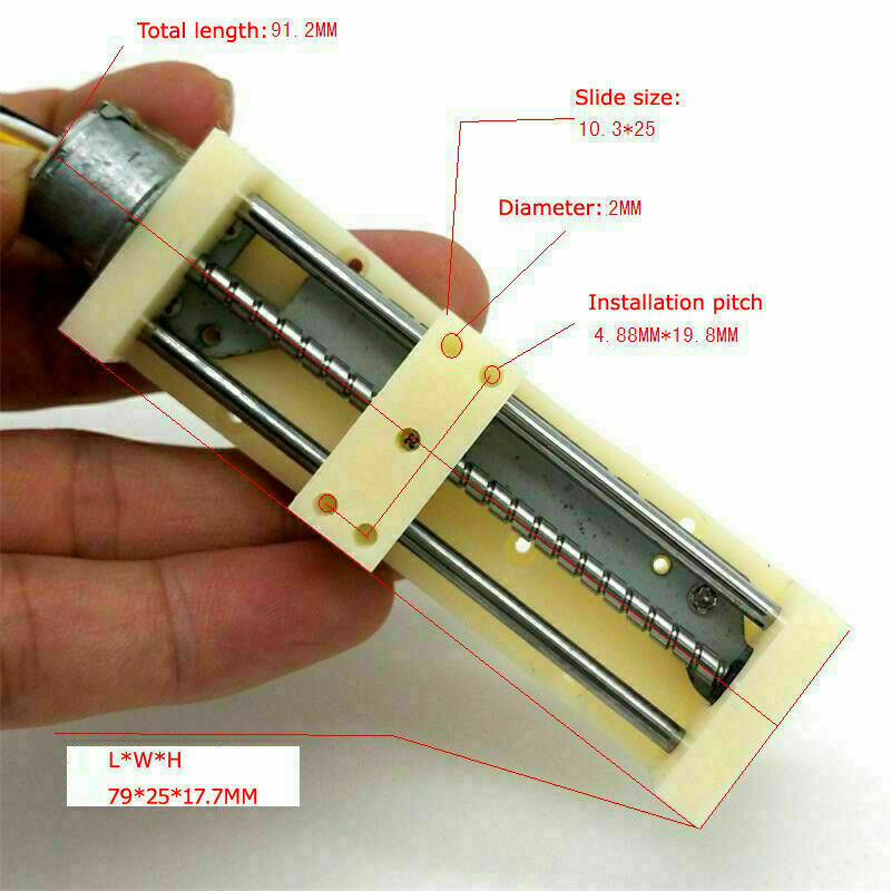 2-Phase 4-Wire Moteur Pas Ã  Dc 5V 6V Lecteurs LinÃ©aire Vis avec Ecrou Curseur