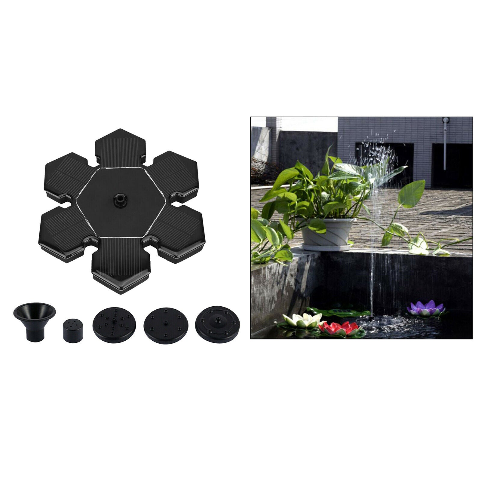 Solar Powered Floating Bird Bath Water Fountain Garden Water Fountain Pools