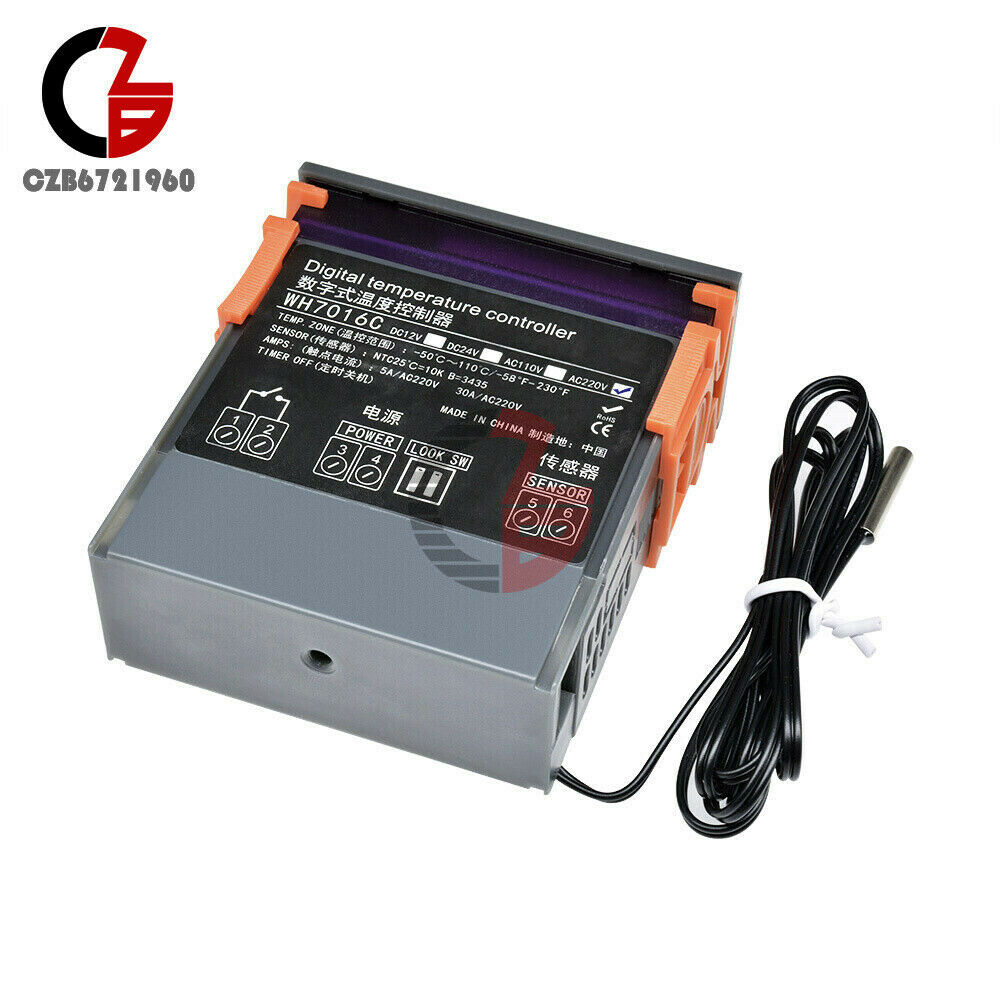 Automatic Digit WH7016C Temperature Controller Thermostat AC 220V Control Switch