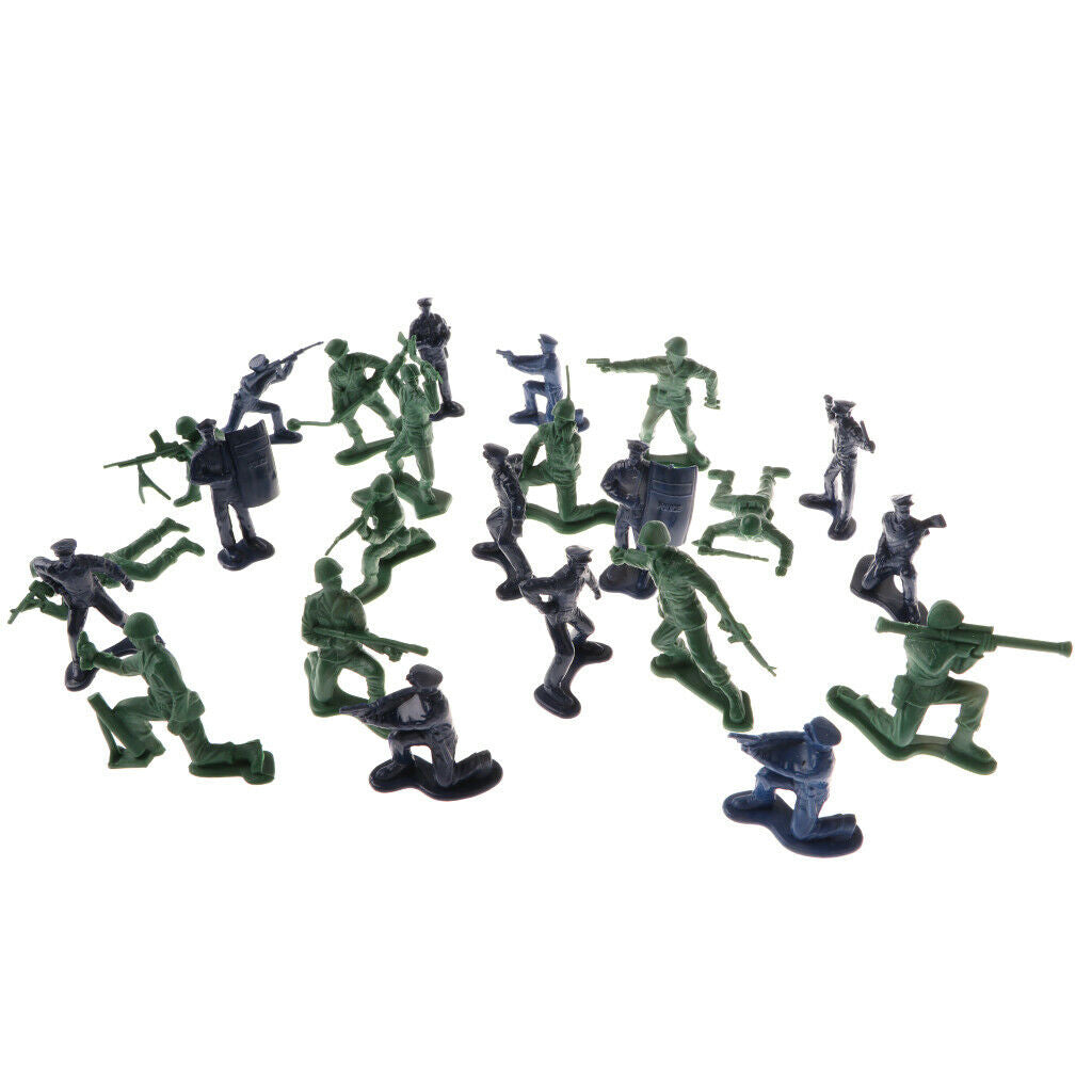24pcs Plastic  Playset 5cm Soldier & Police  Men Action Figures