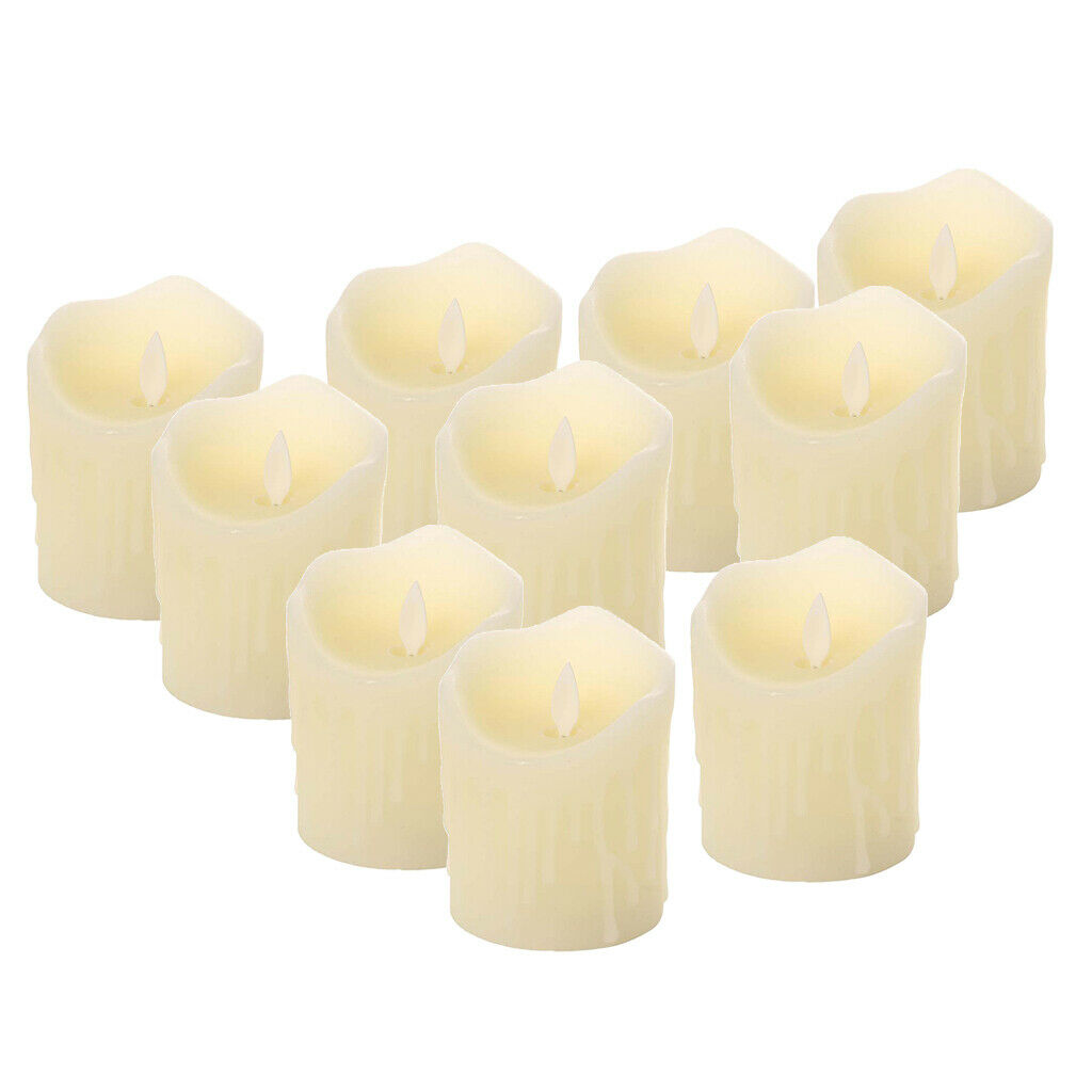 10x Lifelike Swinging Flame Battery Powered Realistic Flameless LED Candles