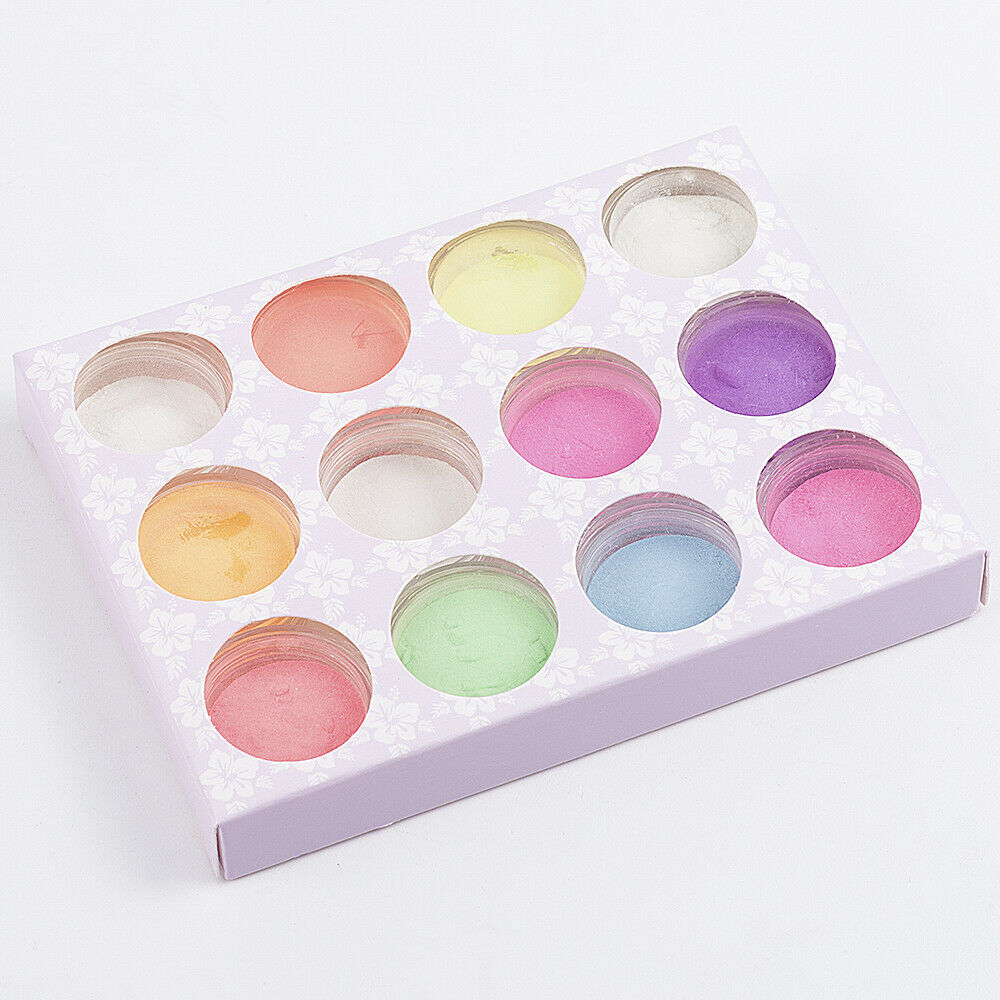 12 Boxes Acrylic Luminous Fluorescent Powder Glow In the Dark Nail Art Pigment