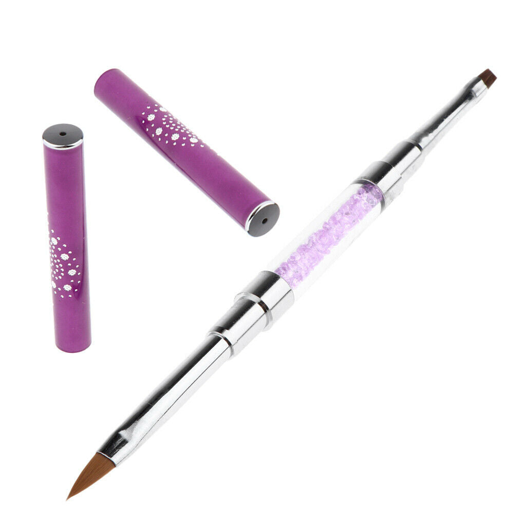 Dual Sides Nail Brush UV Gel Polish Drawing Liner Painting Pen Purple Shank