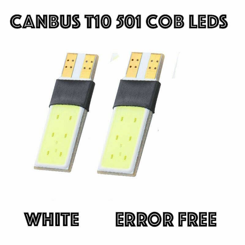 2x 501 W5W LED Bulbs White T10 Xenon Canbus Error Free Side Lights Wedge Cob 12V