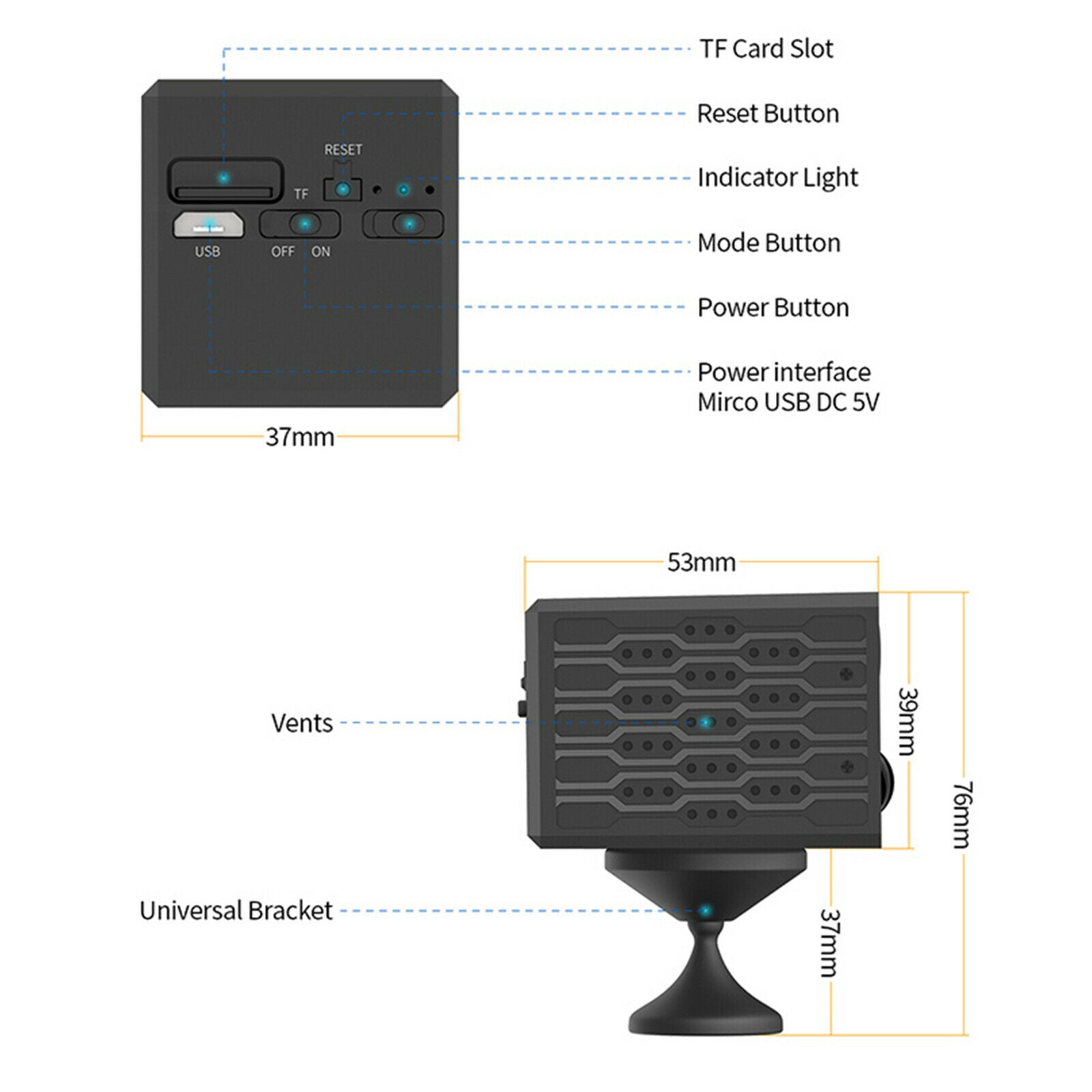4K Mini Hidden Spy Camera Video Recorder WIFI for Home Security Office
