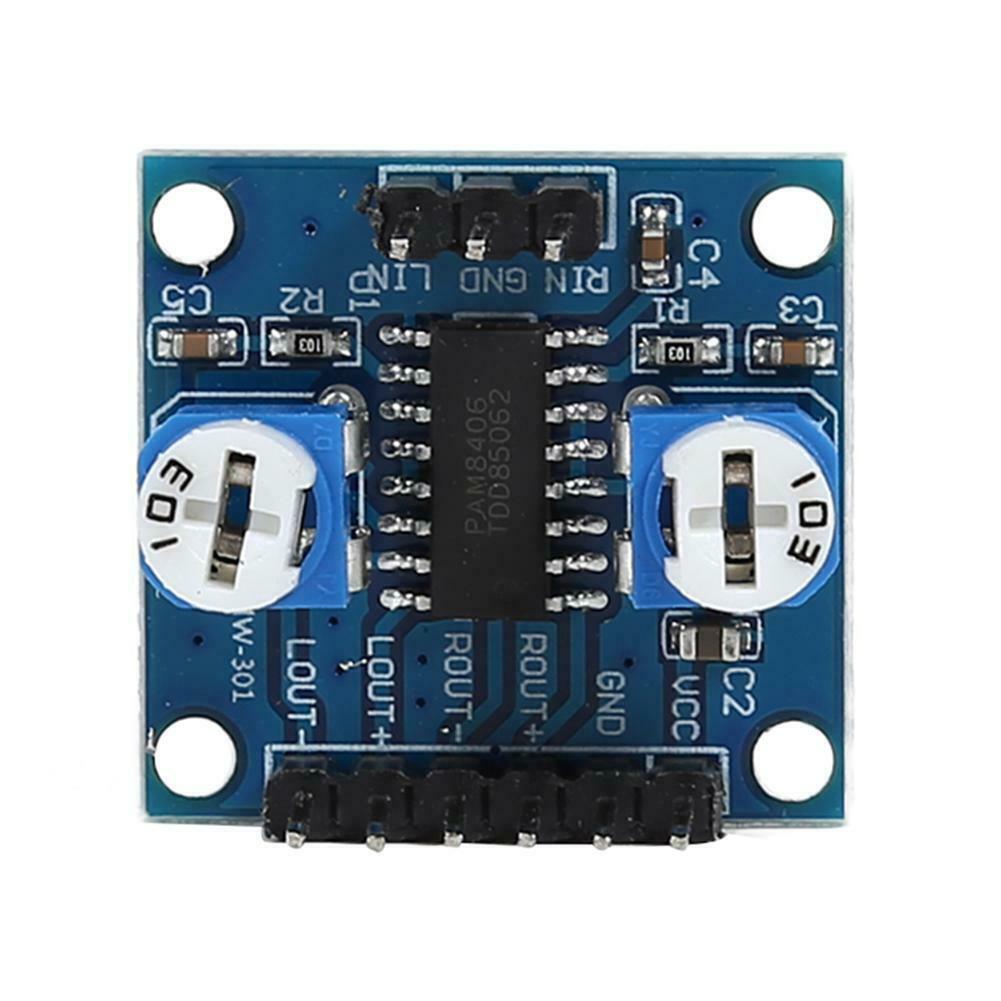 PAM8406 5Wx2 Stereo 2 Way Digital Amplifier Board w/Volume Potentiometer @