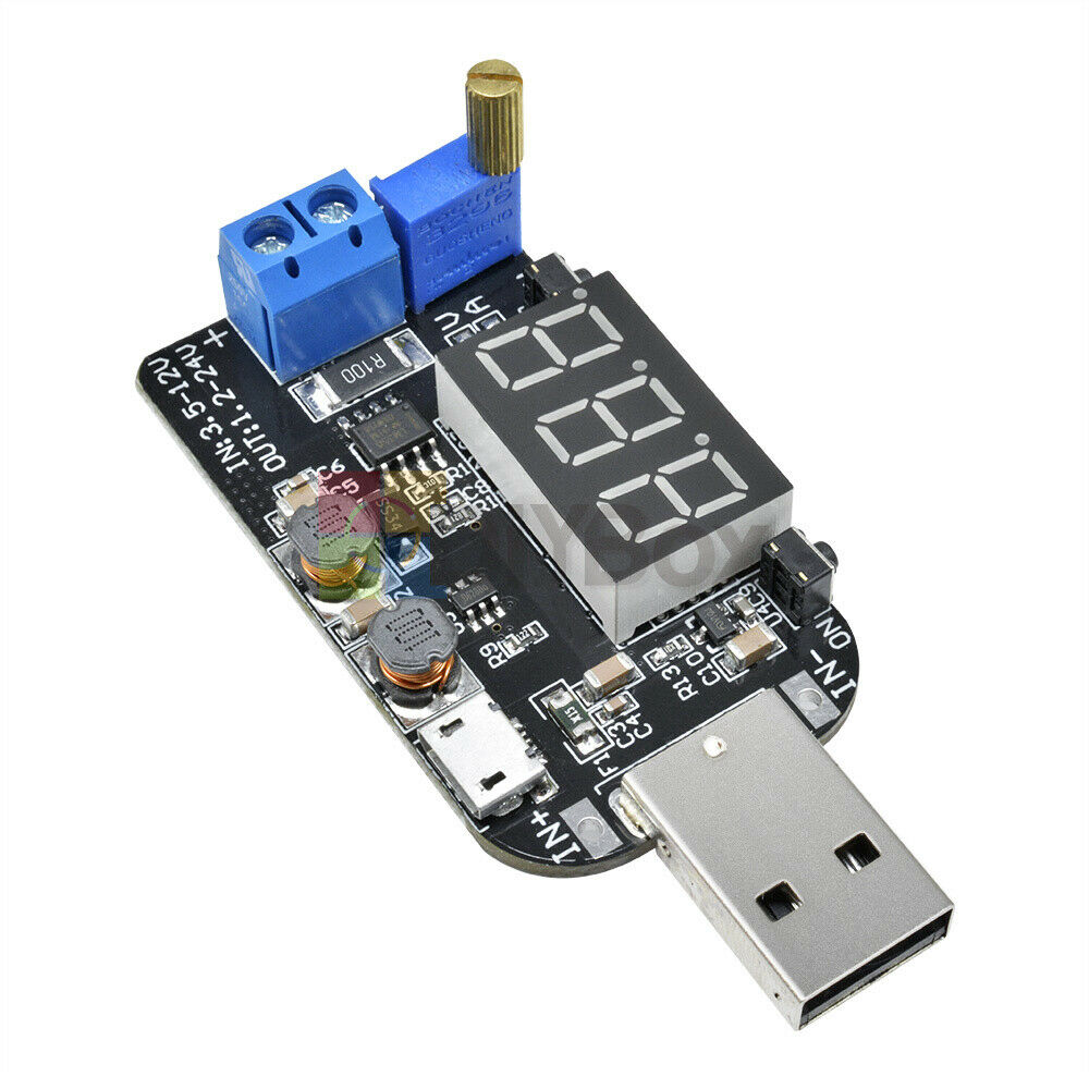 15W USB Adjustable Step Up Down Voltage Power Supply Module 5V to 1V 12V 24V