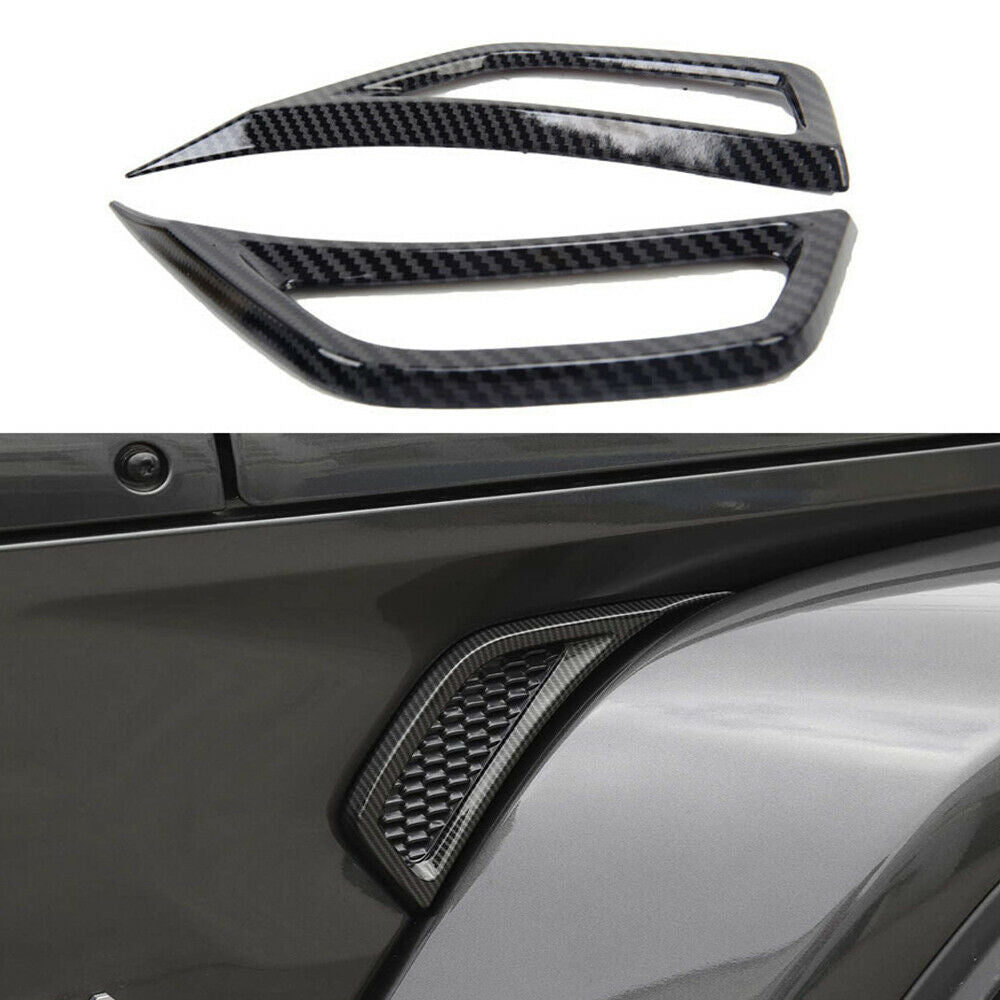 For 2020-21 Jeep Gladiator JT Leaf Plate Air Inlet Trim Cover Carbon Fiber Look