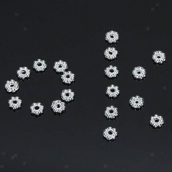 200pcs Loose Spacer Beads Craft 4mm Daisy Snowflake Jewelry Findings Crafts