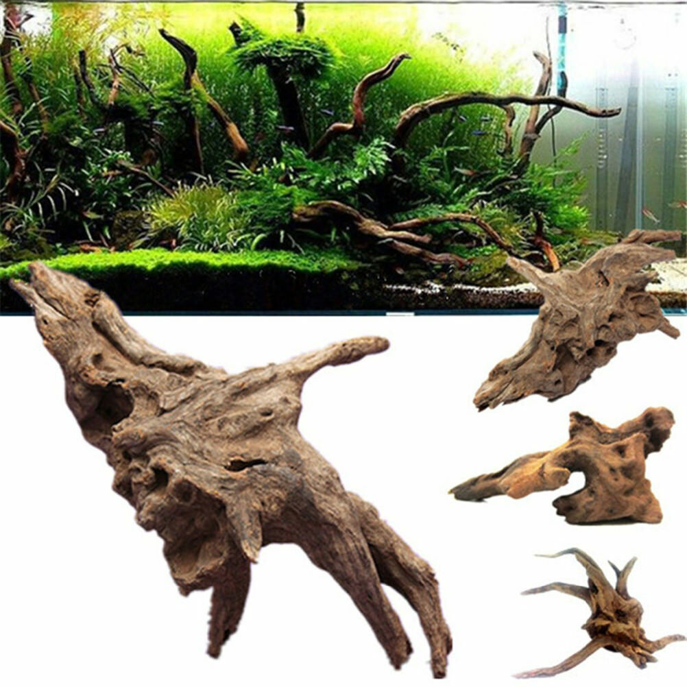 Wood Natural Trunk Driftwood Tree Aquarium FishTank Plant Decoration Orna.l8