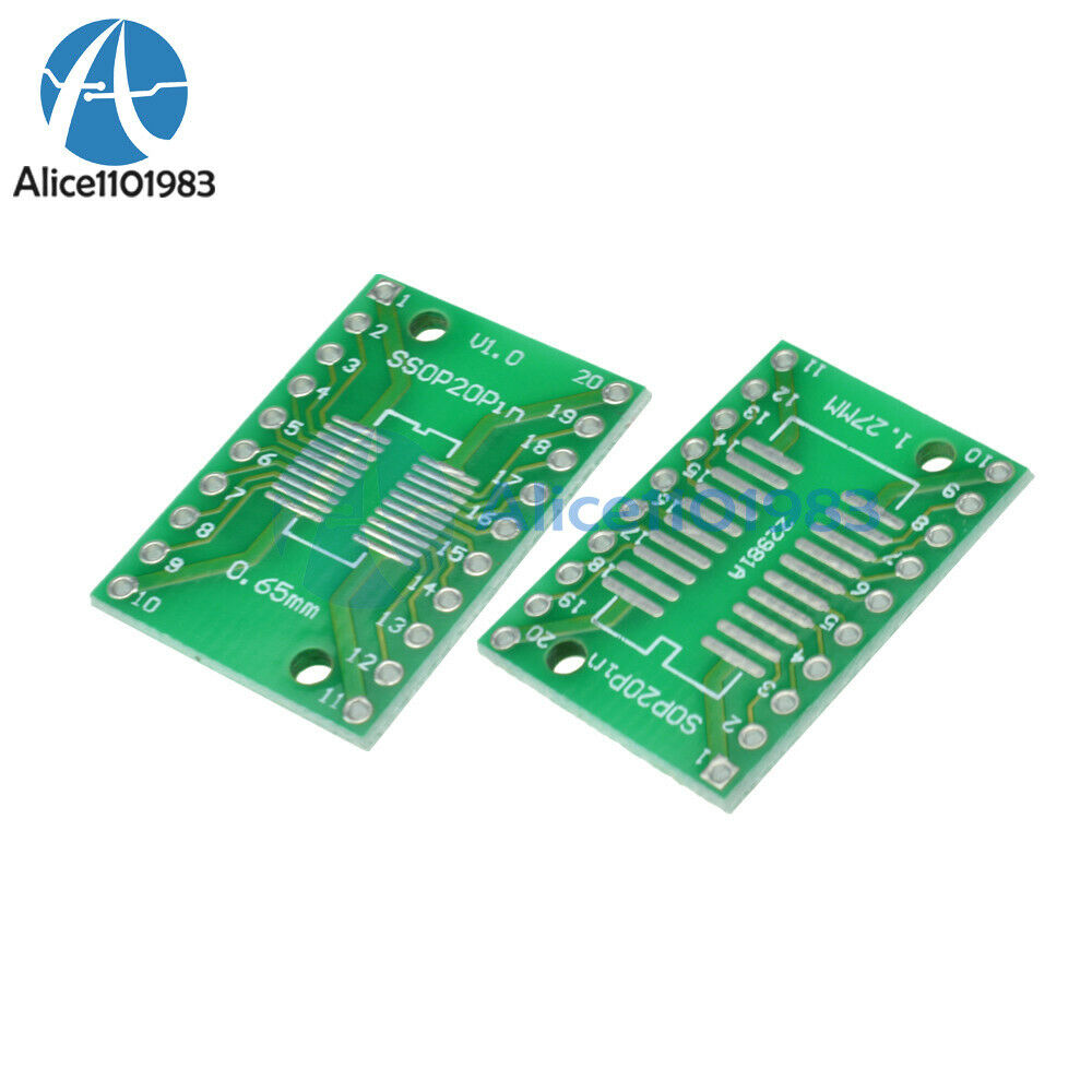 50PCS SOP20 SSOP20 TSSOP20 To DIP20 0.65/1.27mm IC Adapter PCB Board